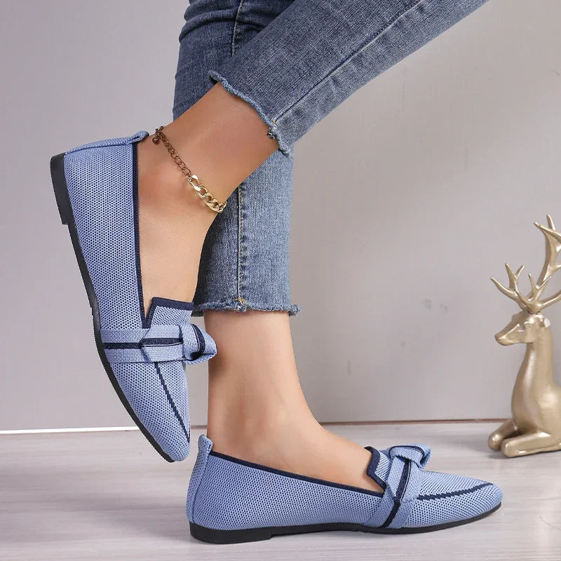WW | Schicke Flache Schuhe mit Spitze und Schleifendetail