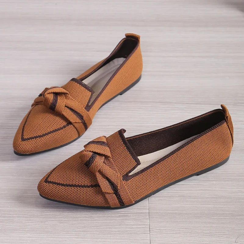 WW | Schicke Flache Schuhe mit Spitze und Schleifendetail