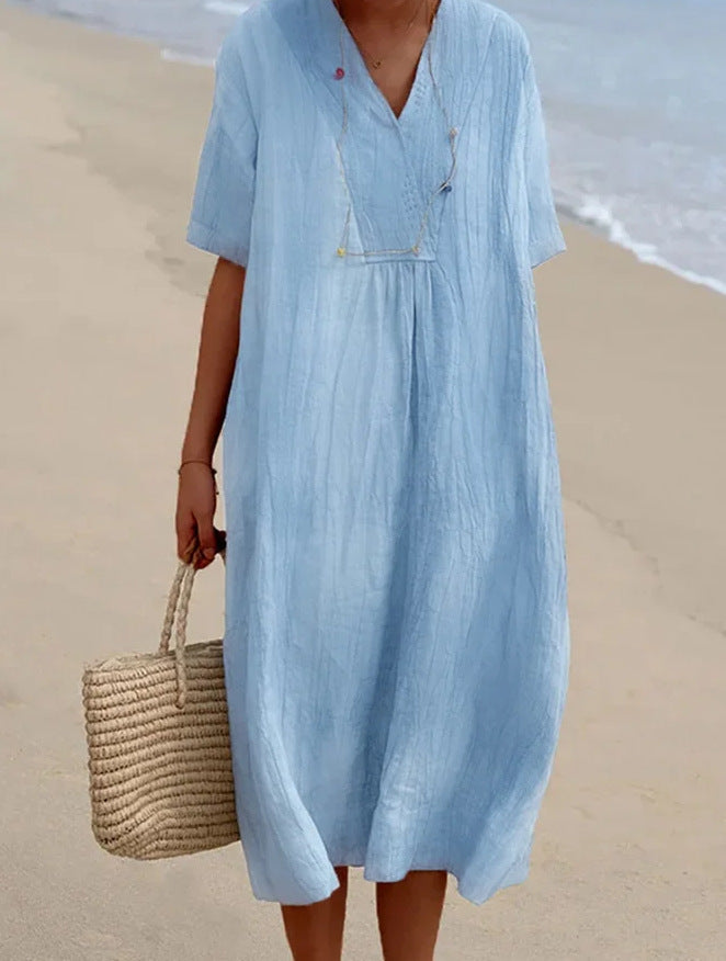 WW | Sommerkleid Aus Baumwolle Und Leinen