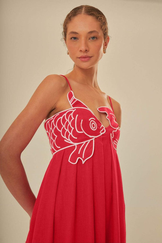 WW | Besticktes Maxi Slip Kleid