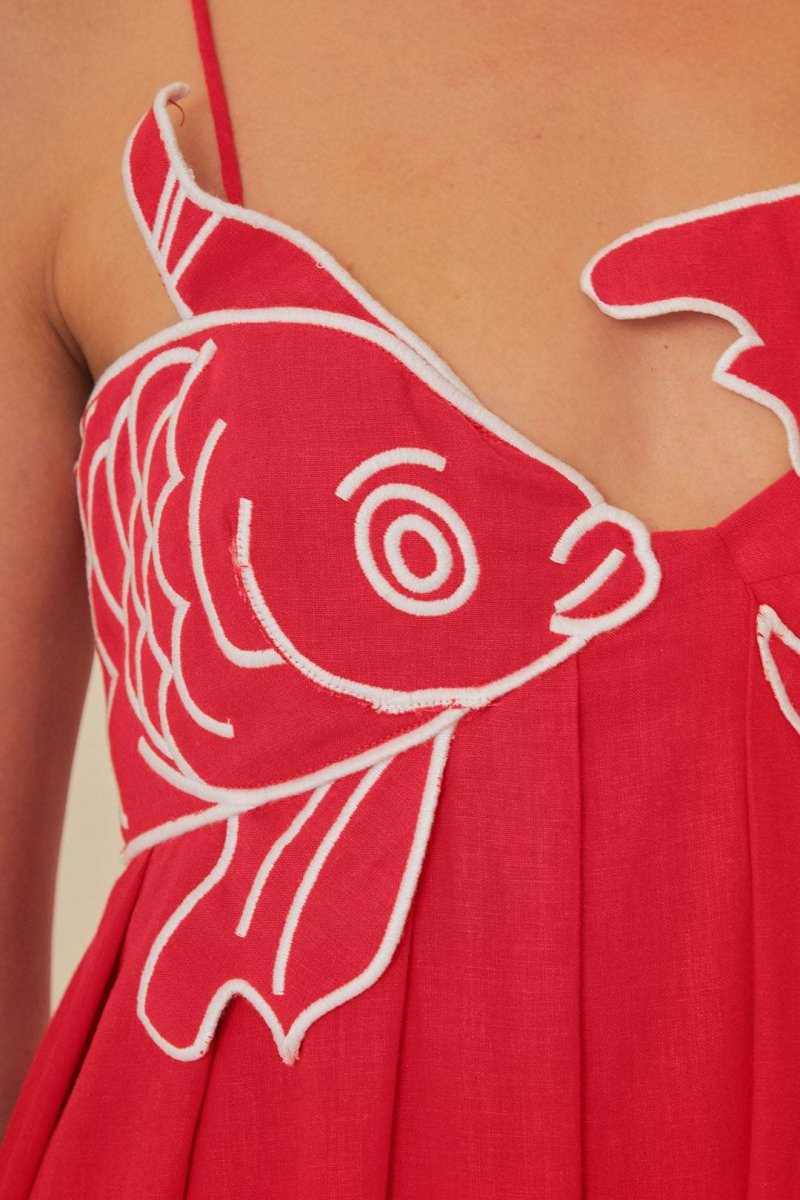 WW | Besticktes Maxi Slip Kleid