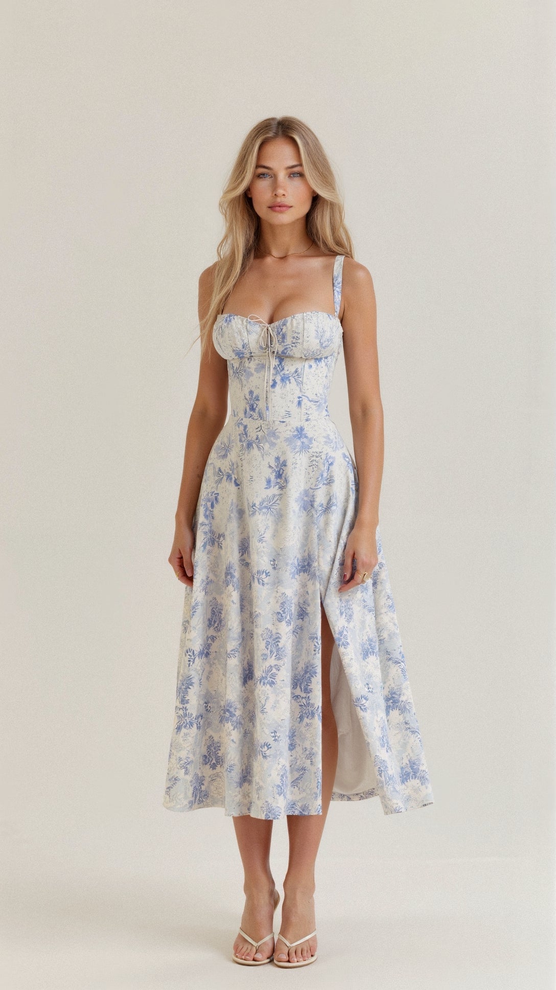 WW | Sommerliches Midi Kleid Mit Trägern & Schlitz Luftig, Elegant & Perfekt Für Warme Tage