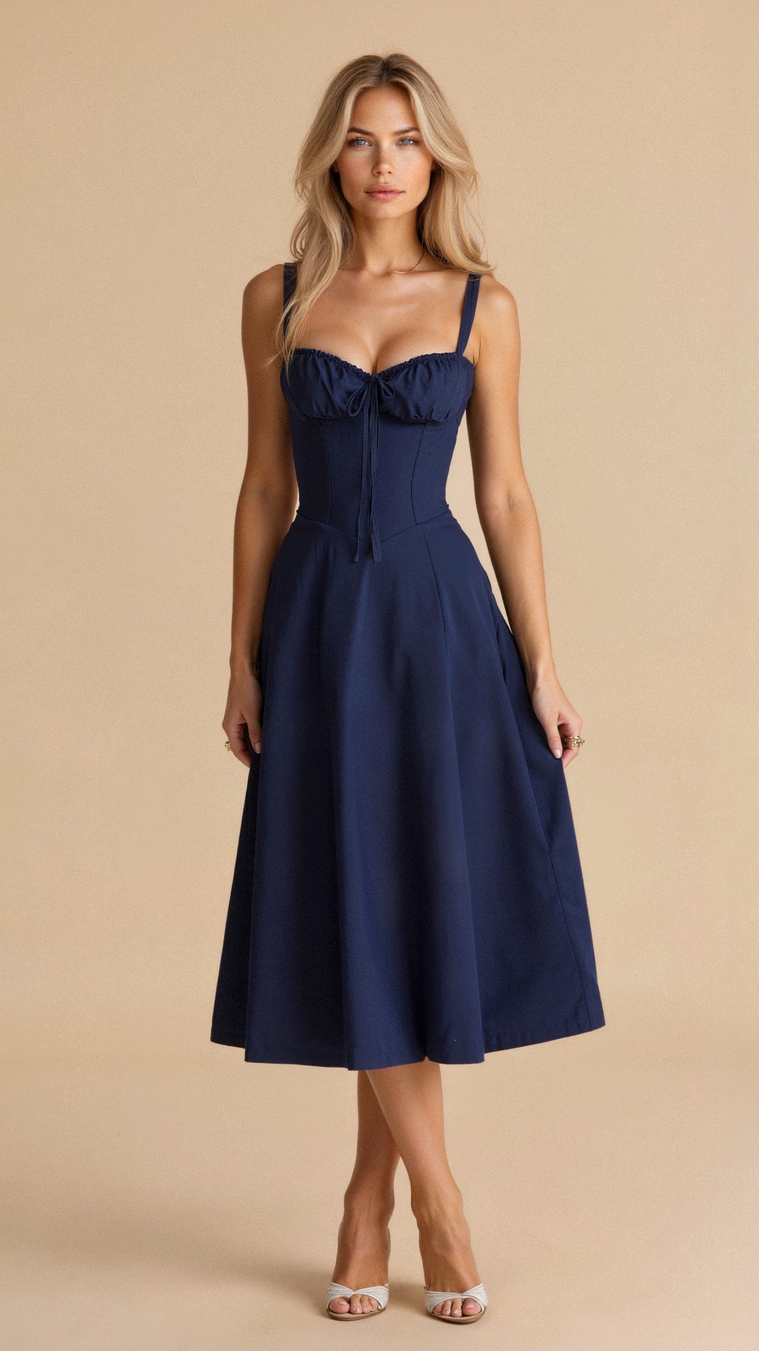 WW | Sommerliches Midi Kleid Mit Trägern & Schlitz Luftig, Elegant & Perfekt Für Warme Tage