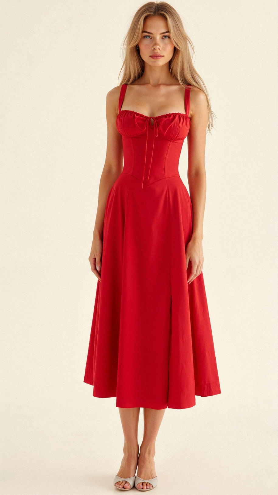 WW | Sommerliches Midi Kleid Mit Trägern & Schlitz Luftig, Elegant & Perfekt Für Warme Tage