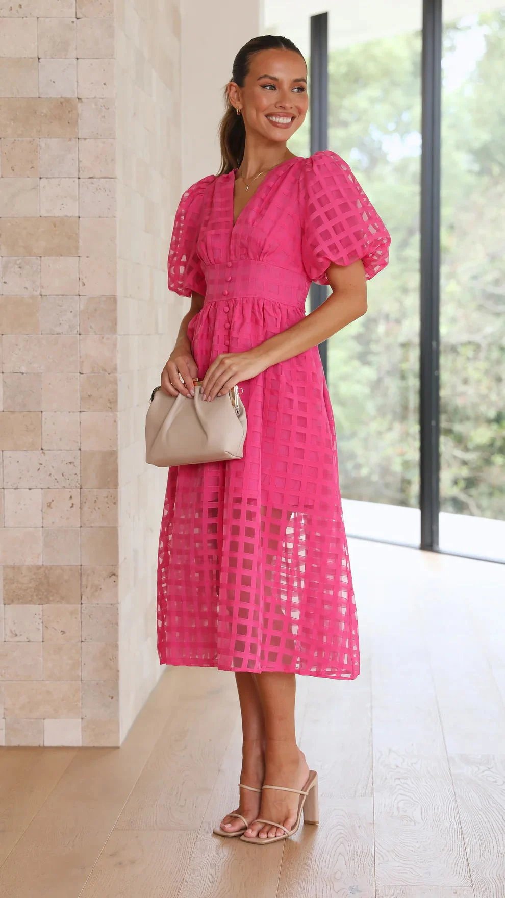 WW | Midikleid mit Puffärmeln