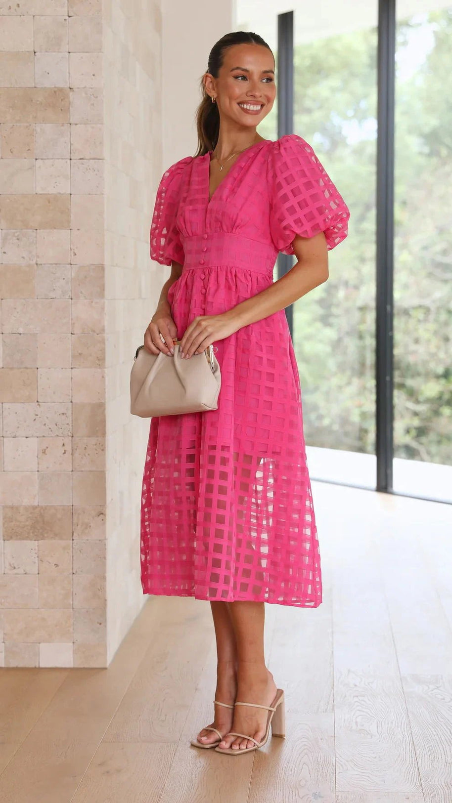 WW | Midikleid mit Puffärmeln