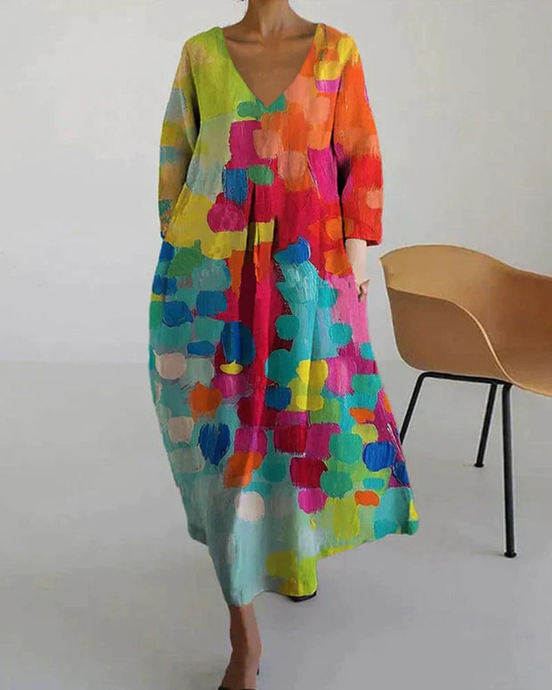 WW | Elegante Farbenfrohe Sommer Maxi Kleid