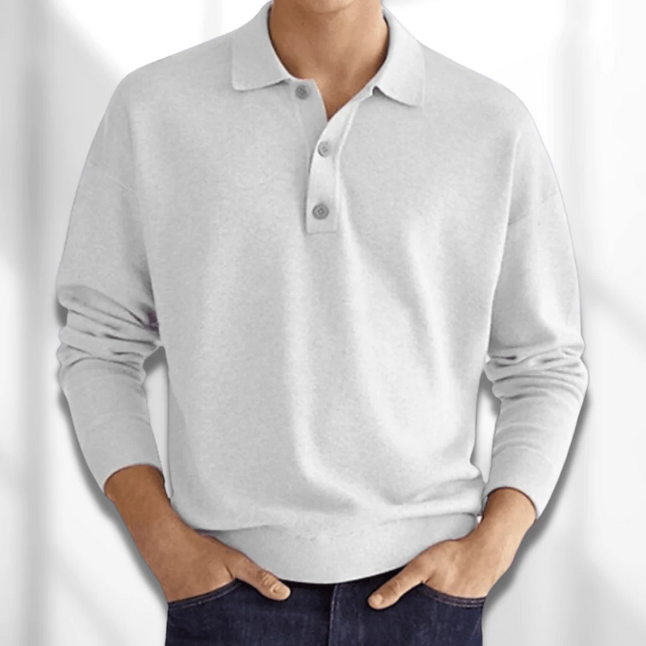 WW | Herren Langarm Poloshirt Schwarz