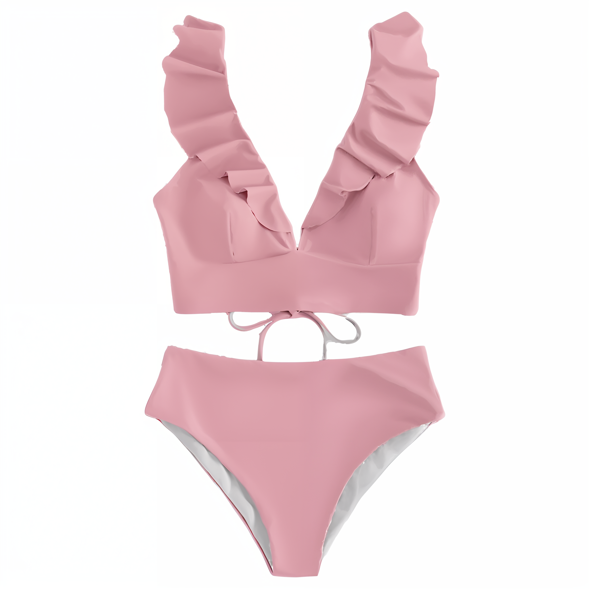 WW | Bikini-Set mit Rüschen und hoher Taille