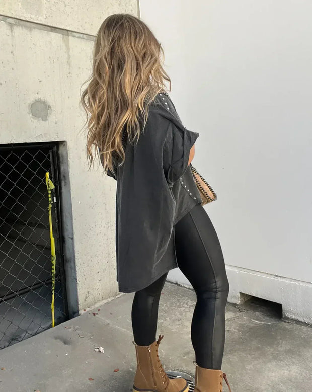 Oversized Shirt mit Nieten