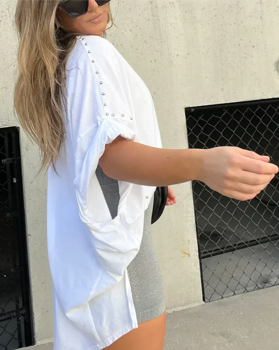 Oversized Shirt mit Nieten