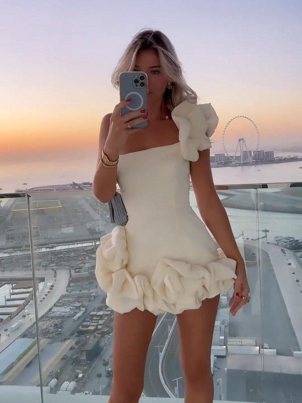 WW | Ein-Schulter-Minikleid