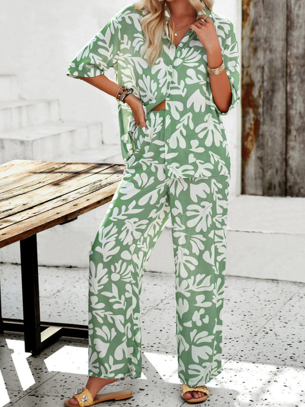 WW | Bedruckte Bluse & Hosen Satz