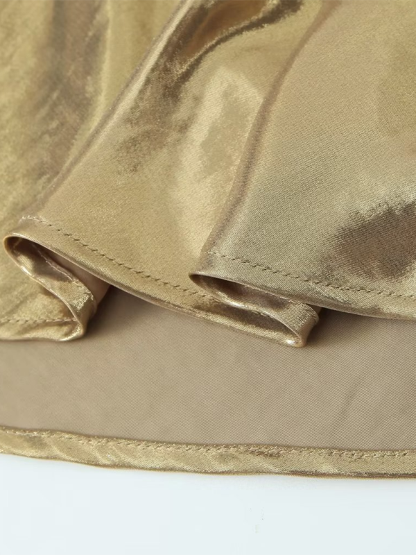 WW | Tiefer Rückenausschnitt metallisches Straps Kleid
