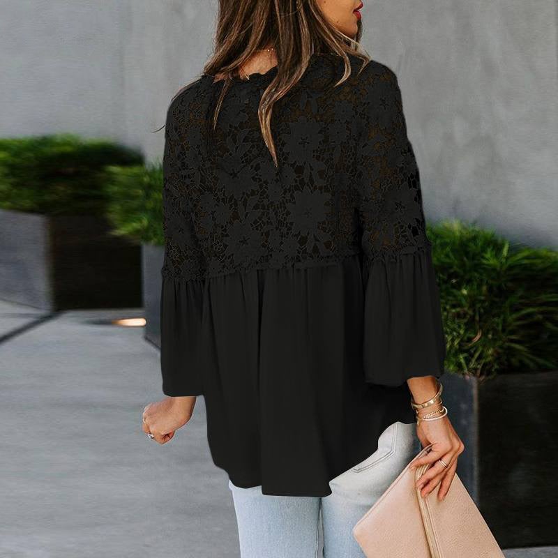 WW | Elegante Bluse mit Spitzenstickerei
