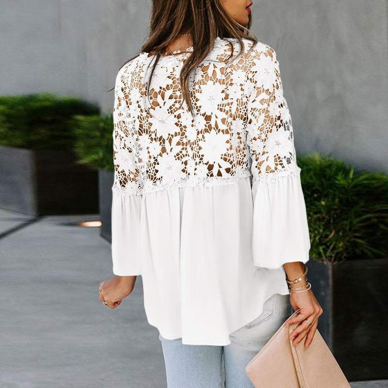 WW | Elegante Bluse mit Spitzenstickerei