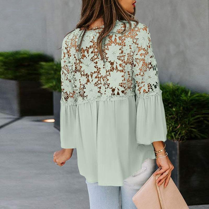 WW | Elegante Bluse mit Spitzenstickerei