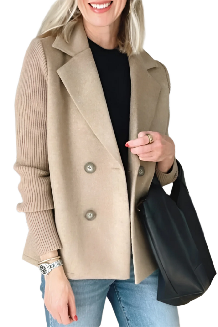 WW | Damen Blazer aus veganer Wolle mit gestrickten Ärmeln