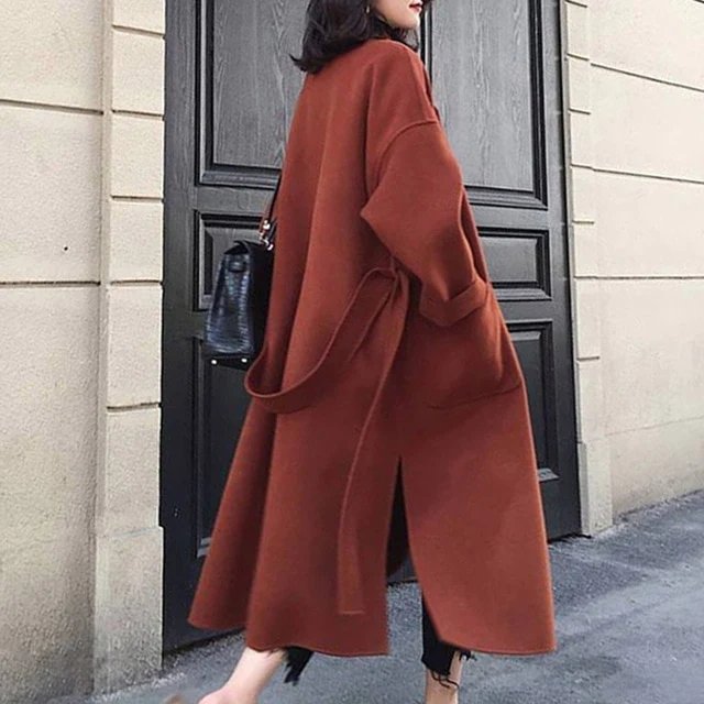 WW | Langer Trenchcoat Jas Kaschmir Damen