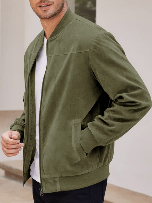 WW | Wildleder Retro Reißverschluss Herrenjacke Bomberjacke