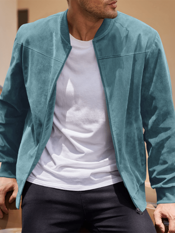WW | Wildleder Retro Reißverschluss Herrenjacke Bomberjacke