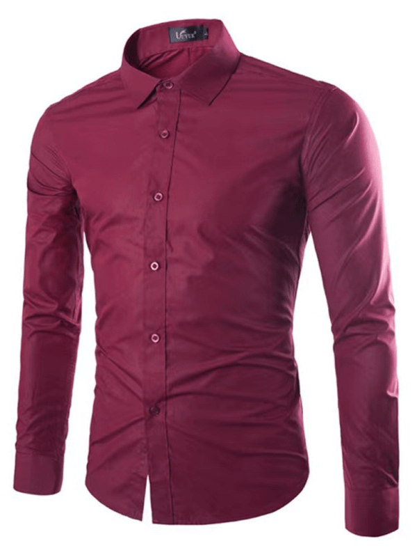 WW | Lässiges Bügelfreies Slim Fit Herrenhemd