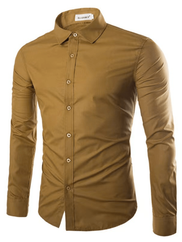 WW | Lässiges Bügelfreies Slim Fit Herrenhemd