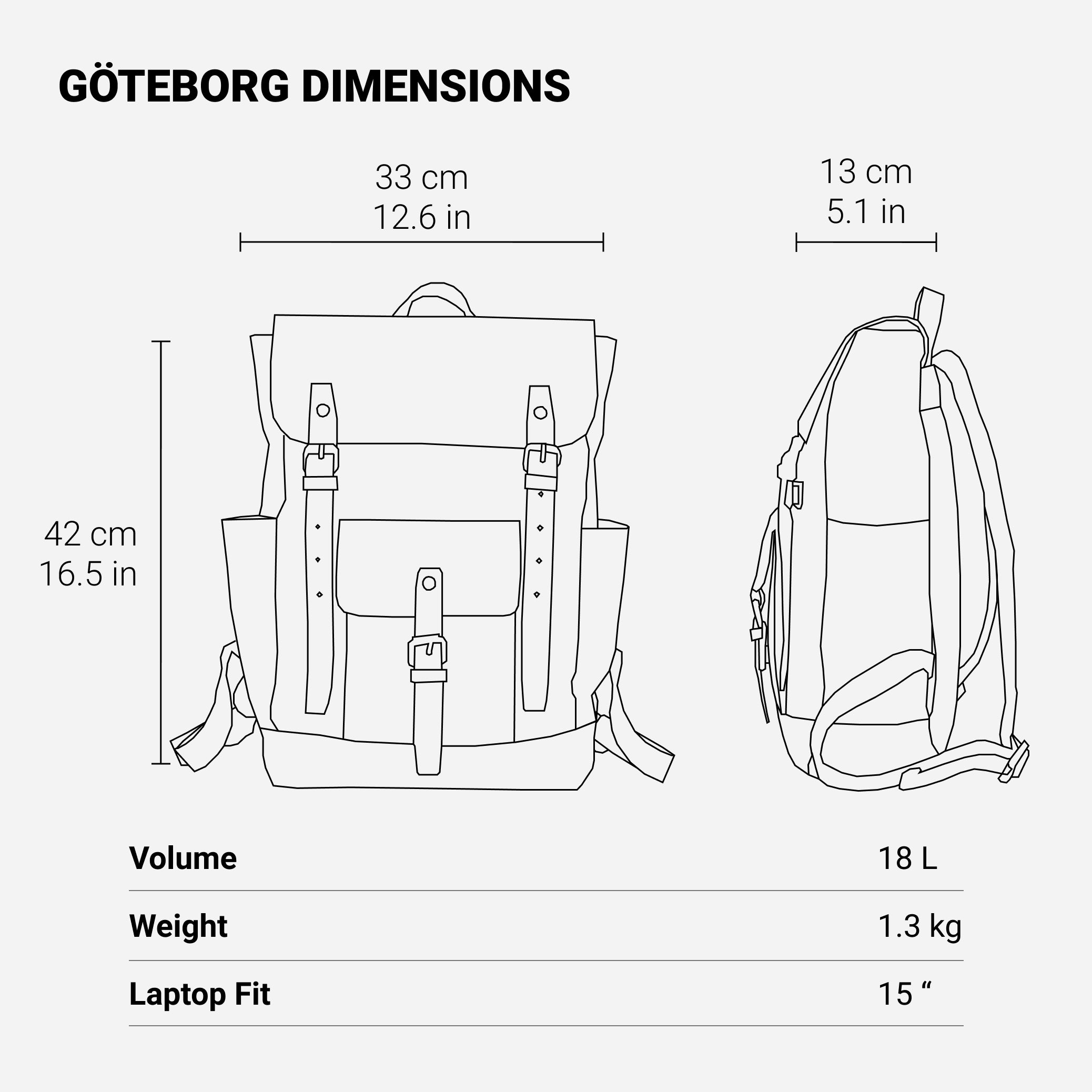 WW | Laptop Rucksack - Malmö - Ideal für Arbeit und Reisen