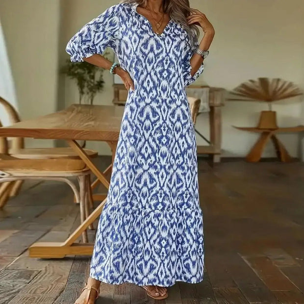 WW | Bohemian Maxikleid mit Ärmeln für Damen