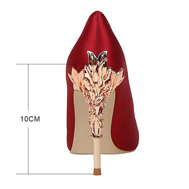 WW | Metall Geschnitzte Pumps Elegante High Heels