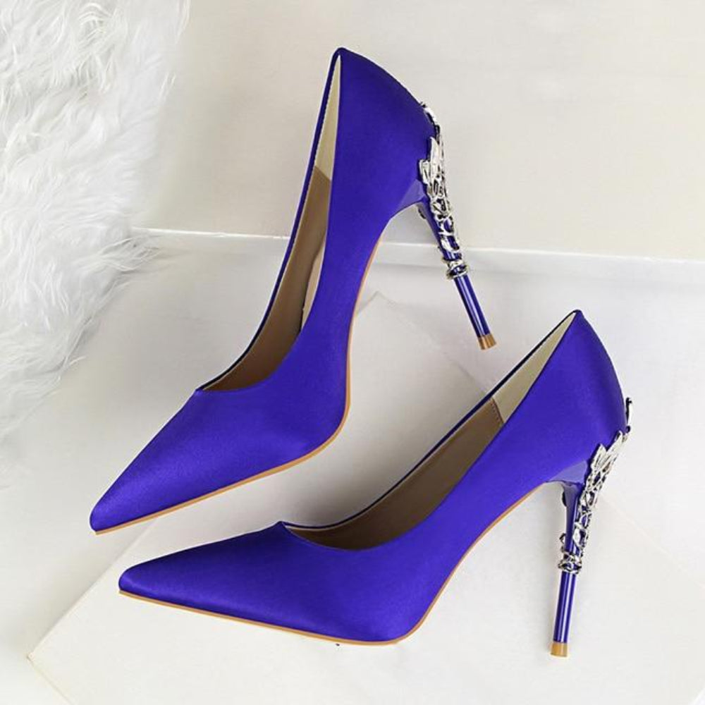 WW | Metall Geschnitzte Pumps Elegante High Heels
