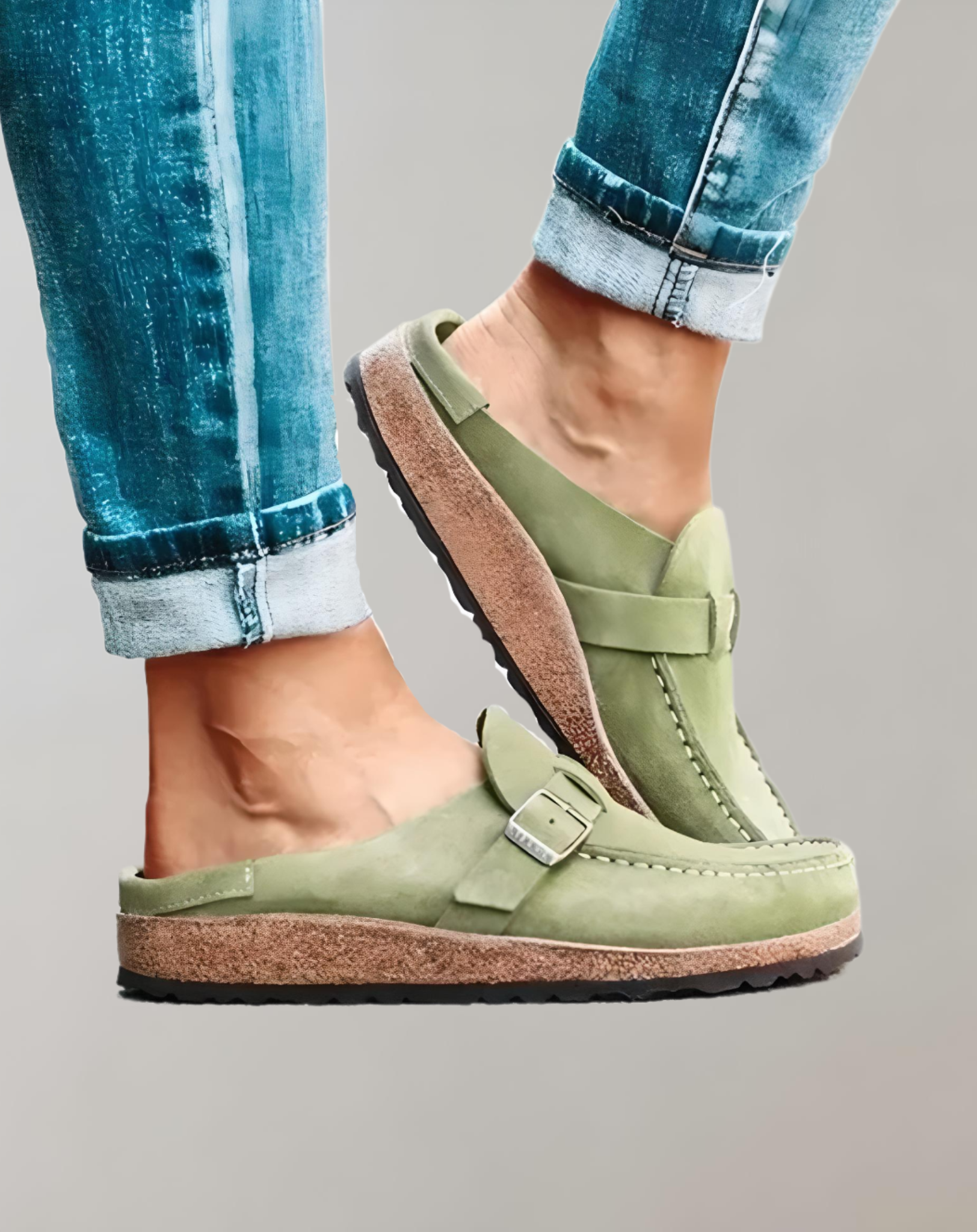 WW | Halbloafer Stil Mit Schnalle Für Freizeitkleidung Schuhe