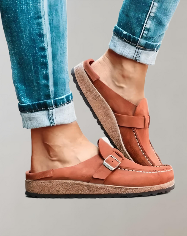 WW | Halbloafer Stil Mit Schnalle Für Freizeitkleidung Schuhe