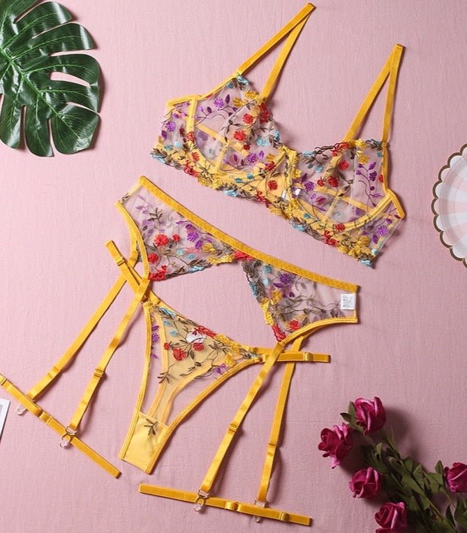 WW | 3-teiliges Französisches Lingerie-Set für sinnliche Eleganz