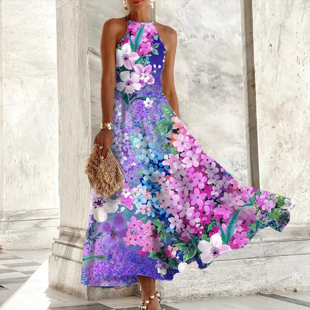 WW | Ärmelloses Maxikleid mit Halter