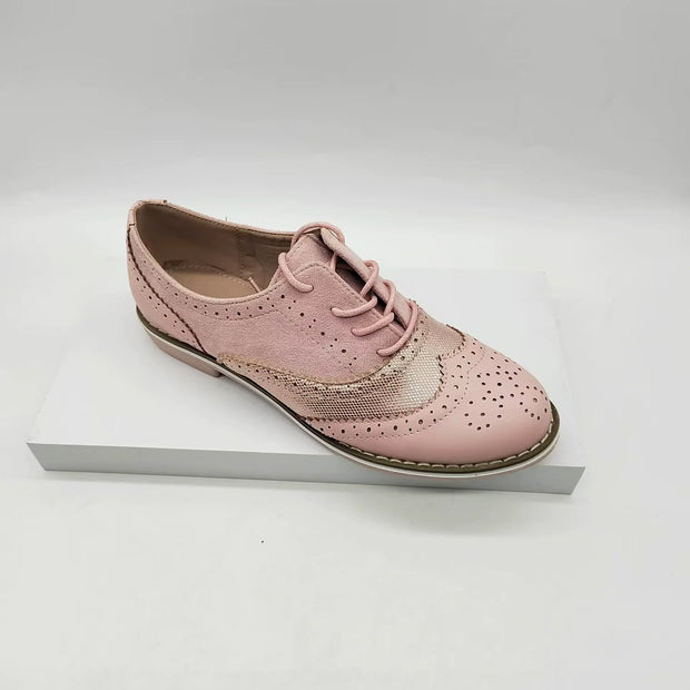 WW | Brogues Schuhe Echtes Leder Klassische Schnürung Elegantes Perforiertes Design