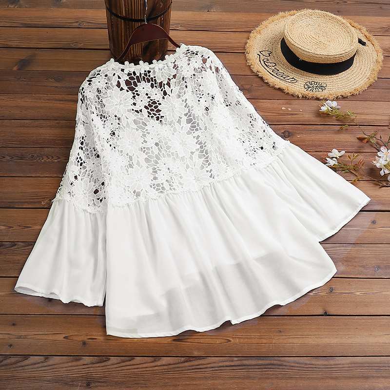 WW | Elegante Bluse mit Spitzenstickerei