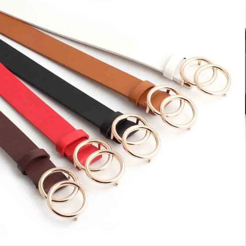 Beltona - Damen-Ledergürtel mit O-Ring-Schnalle