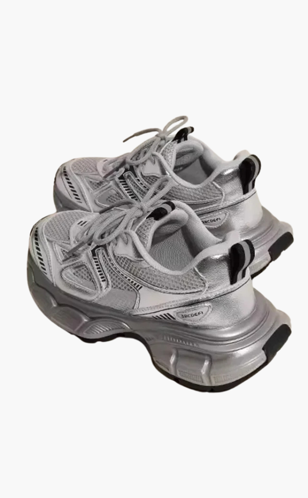 WW | Chunky Mesh Sneaker Damen Bequeme & Sportliche Schuhe Mit Trendiger Sohle, Grau