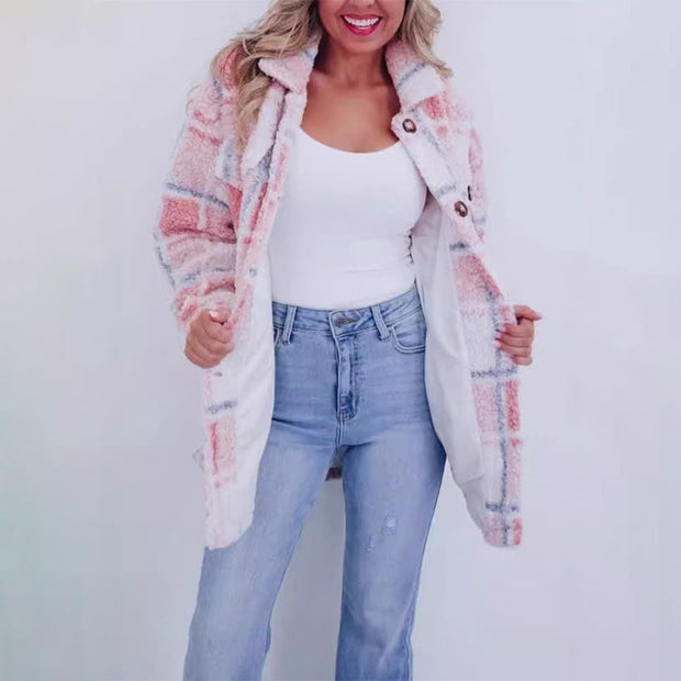WW | Karierte Teddyjacke für Damen