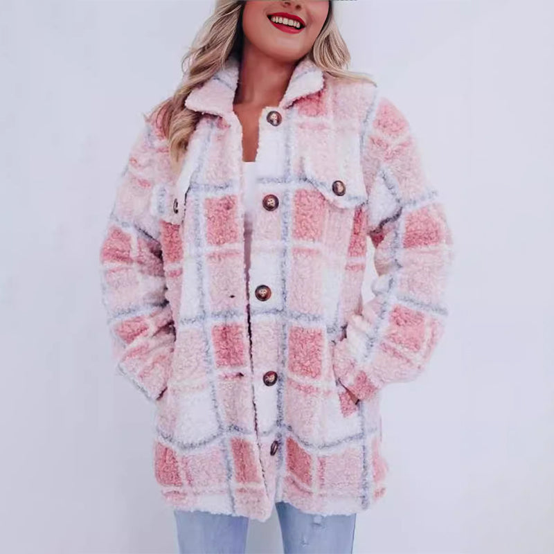 WW | Karierte Teddyjacke für Damen