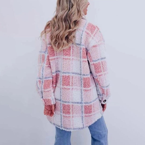 WW | Karierte Teddyjacke für Damen