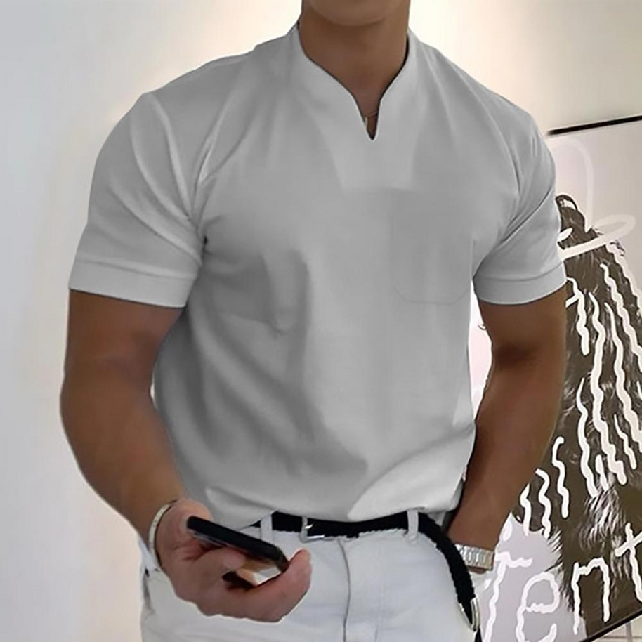 WW | T-shirt Weiß Herren V-ausschnitt