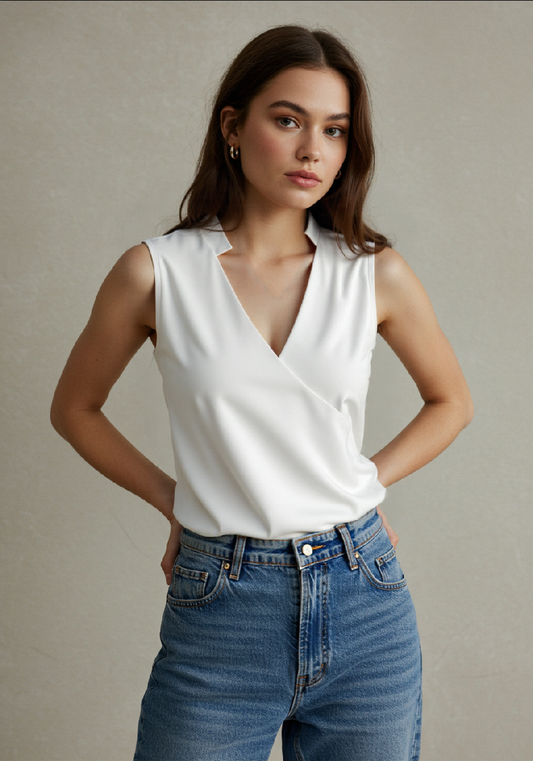 WW Elegantes ärmelloses Einfarbiges Top