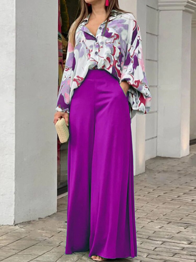 WW Damenanzug | Eleganter 2-teiliger Damenanzug mit Luxusdruck