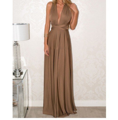 WW | Elegantes Halter-Maxikleid ohne Rücken für Frauen