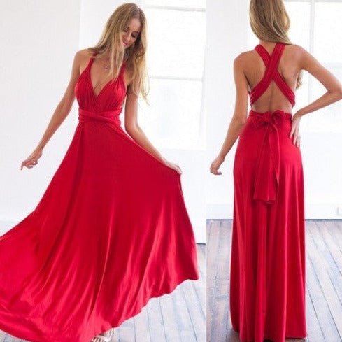 WW | Elegantes Halter-Maxikleid ohne Rücken für Frauen