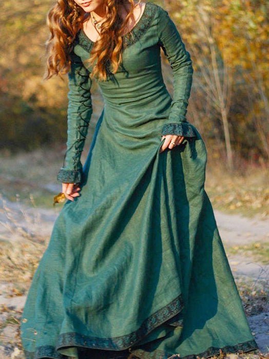 WW | Damen Kleider Rundhals Langarmkleid