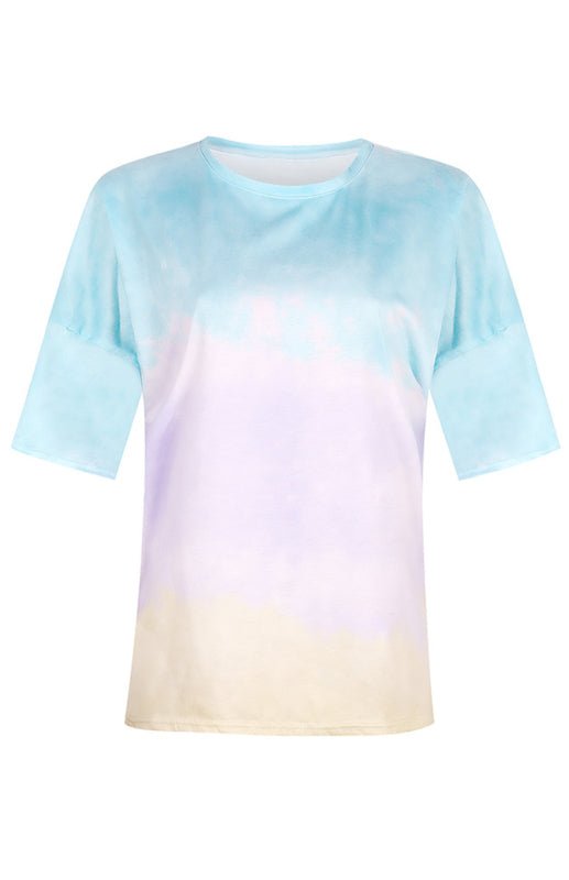WW | Damen Tie Dye Gradient Print Lose T-Shirt Für Frauen