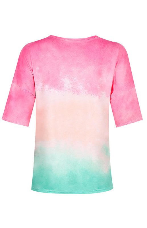 WW | Damen Tie Dye Gradient Print Lose T-Shirt Für Frauen